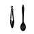Jogo de 3 Peças - Colher de Arroz 22,5 cm e 27 cm e Pinça Pegador Multiuso 29 cm em Silicone Preto - UNYHOME - Imagem 6