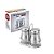 Porta Condimentos Inox Luxo de Metal c/ 2 unidades e suporte 15cm UnyHome. - Imagem 3