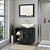 Gabinete E Espelheira Banheiro Com Suporte Preto Fosco Nero - Imagem 1