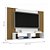 Painel Para Tv Ripado Madeira Nicho Suspenso Branco Ripado - Imagem 2