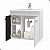 Gabinete Para Banheiro Espelheira Branco Preto - Imagem 5