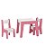 Mesa Infantil Com 2 Cadeiras Branco Rosa - Imagem 2