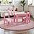 Mesa Infantil Com 2 Cadeiras Branco Rosa - Imagem 1
