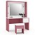 Penteadeira Infantil Diana Led E Banqueta Branco Rosa - Imagem 2