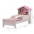 Cama Solteiro Casa Princesa Branco Rosa - Imagem 5