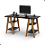 Mesa Escrivaninha Home Office Prateleiras Preto - Imagem 3