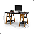 Mesa Escrivaninha Home Office Prateleiras Preto - Imagem 2