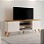 Rack Retro Para Tv Sala Estar 2 Portas Off White Cedro - Imagem 1