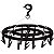 Varal Mini Oval 24 Prendedores Preto - Imagem 1