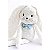 Pelucia Coelho Laço Azul 43cm - Imagem 1
