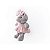 Pelúcia Lu Ratinha Antialérgica Cinza Com Vestido Rosa 34cm - Imagem 4