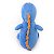 Pelúcia Listradonte Azul 34cm Com Espinhos Laranjas E Carinha Bordada - Imagem 3