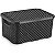 Caixa Plástica Multiuso Rattan Com Tampa 8l Preta - Imagem 1