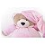 Pelúcia Urso Nino Rosa Bebê Com Pijama Bordado 22cm - Imagem 3