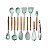 Utensílios De Cozinha - Kit 12 Peças - Cor: Verde - Imagem 1