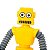Robo Pop It Tubo Luz Led Estica Puxa Gruda Boneco Amarelo - Imagem 2
