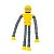 Robo Pop It Tubo Luz Led Estica Puxa Gruda Boneco Amarelo - Imagem 4