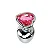Plug Anal Aço Inoxidável Tam.g Joia Formato Coração Rosa - Imagem 1