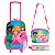 Kit Estojo, Lancheira E Mochila Princesa De Rodinhas Pink - Imagem 2