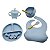 Kit Prato Infantil Silicone Copo Talher Babador Tigela Azul - Imagem 1
