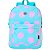 Mochila De Costas Feminina Juvenil Básica Bolinhas Cor:verde - Imagem 1