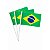 Bandeira De Mão Brasil Dupla Face Com Mastro Festa Jogo - Imagem 1
