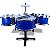 Instrumento Musical Bateria Infantil Azul - Imagem 1