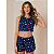 Pijama feminino Running Mãe Cropped com Shorts Confortável - Imagem 1