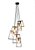 PENDENTE METAL PRETO/COBRE 6XE27 40W 40X180CM - Imagem 1