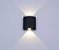 Arandela LED Retangular 2 Fachos 6W Bivolt Preto 2 Lentes Abs Branco Quente 3000K - Cbc - Imagem 1