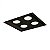 SPOT Embutido P/ 4x PAR30 Quadrado Recuado De ABS PRETO - Moon - Imagem 2