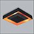 LUMINARIA SOBREPOR ECLIPSE QUADRADO 34CM PRETO TEXTURIZADO C/ COBRE - Imagem 1