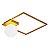 Plafon Orbit Mondri Quadrado Individual 1x G9 Bivolt Dourado PLH1594DO - Studio Luce - Imagem 1