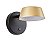 Arandela LED Zavi On 7W Branco Quente 3000K Ouro Fosco e Preto - Nordecor - Imagem 1