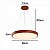 Pendente Led Oris 60cm 36W Branco Quente 3000K Imbuia - Nordecor - Imagem 6