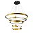 Pendente LED Uoli 5 Mod. 5M Aros 30/40/60/80/100cm 380W Branco Quente 3000K Preto e Ouro Fosco - Nordecor - Imagem 1