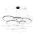 Pendente LED Daire 40/60/80/100/120 cm 189W Branco Quente 3000K Preto - Nordecor - Imagem 6