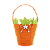 Cesta de Feltro Cenoura - Laranja / Verde - Imagem 1