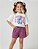 Conjunto Feminino Infantil Blusa Manga Curta e Short - Stitch - Disney - Imagem 1