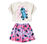 Conjunto Verão Infantil Feminino Cropped  Stitch e Short Estampado Stitch. - Imagem 1