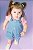 Conjunto Feminino Infantil de Body Manga Curta + Jardineira Kukie -Rosa/Jeans REF52925 - Imagem 3