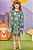Vestido Infantil Manga Longa em Malha Comfy Kukie -Verde Estampado REF62576 - Imagem 3
