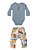 Kit Conjunto Bebê Menino Body Ml e Calça Bichinhos Estampado - Elian - Ref 201385 - Imagem 1
