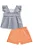 Conjunto de Bata em Chambray e Shorts em Malha Elastic Laranja - Ref 78143 - Kukiê - Imagem 3