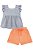 Conjunto de Bata em Chambray e Shorts em Malha Elastic Laranja - Ref 78143 - Kukiê - Imagem 2