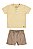 Conjunto Masculino Infantil Camiseta Amarela e Bermuda Moletinho Bege - Ref 72219 - Coloritta - Imagem 1
