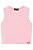 Blusa Feminina Infantil Cropped Regata em Malha Canelada VicVicky -Rosa Neon REF60075 - Imagem 1