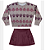 Conjunto Feminino infantil Blusa Manga Longa Estampada e Saia Com Short Marsala - Elian - Ref 252004 - Imagem 2