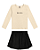 Conjunto Feminino Infantil Blusa Malha Nude Manga Longa e Saia Preta com Short Embaixo - Colorittá - Ref 75394 - Imagem 1