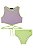 Biquini Juvenil em Malha com Proteção UV e Amarração VicVicky -Lilas/Verde REF60220 - Imagem 1